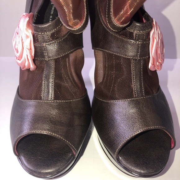 SIMON-HARTMAN London Women’s Heels Size EU 37 Brown Leather Stilettos Italy, - Picture 7 of 13